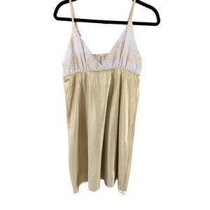 Ritchie Womens Size Medium Swimwear Gold Textured Dress Sleeveless Tank Knee Len